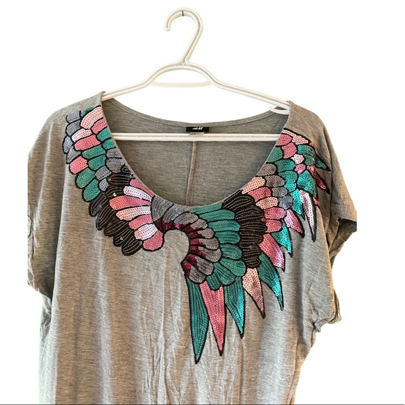 H&M Woman’s Small Grey Design Blouse - Picture 2 of 3